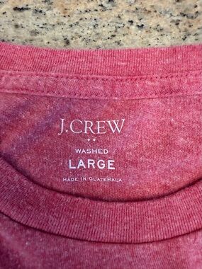 J.Crew men’s size large Washed Crewneck Tee in a heathered red